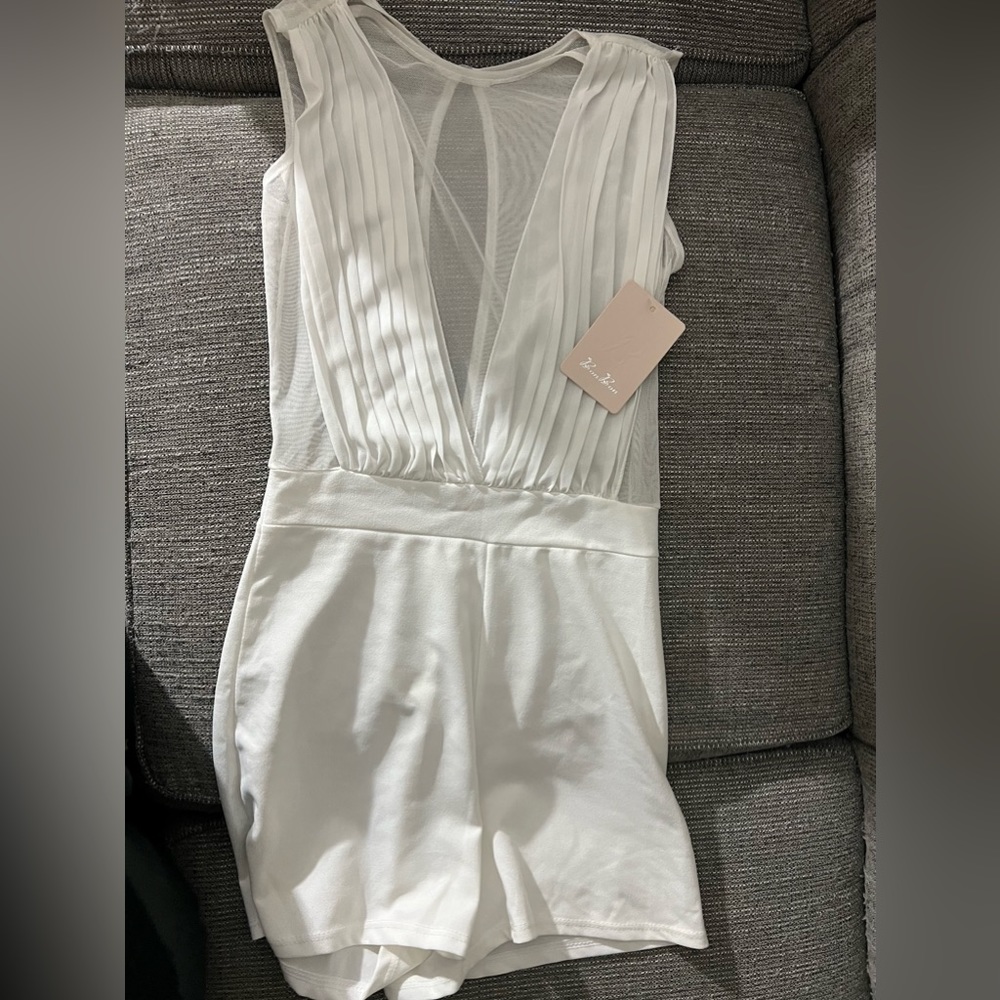 Bon bon white romper Large
